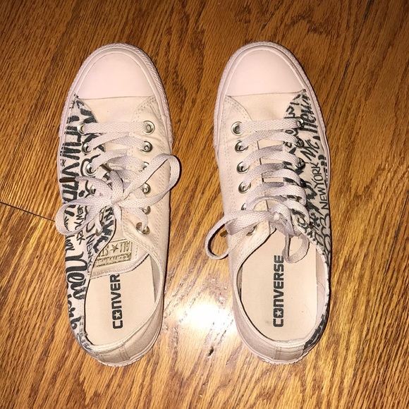 Converse Pink New York Graffiti Printed Sneakers - Picture 2 of 4